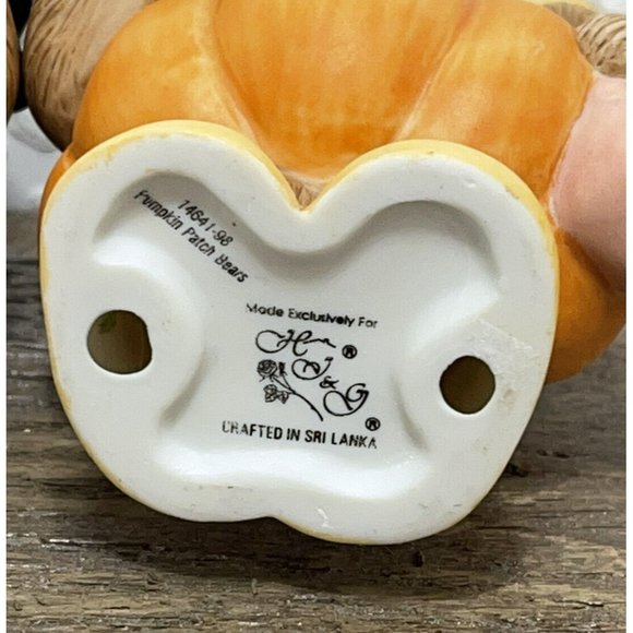 Vintage Halloween Home Interiors  Pumpkin Patch Bears Set Kitschy Great Gift - Picture 9 of 9